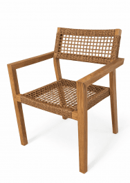 Stapelstol - teak och konstrotting