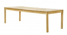 Stort avlångt matbord i teak