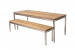 teakbord utebord rostfritt stål formlagret utemöbler