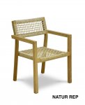 Matbord och matstol - matbord i återvunnen teak och matstol i teak och konstrotting