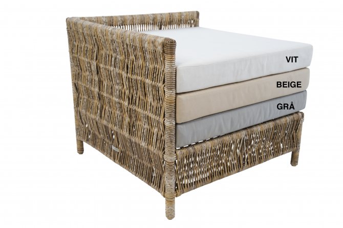 Vreta 2-sits soffa ash brown - stomme i konstrotting och dyna i sunbrella