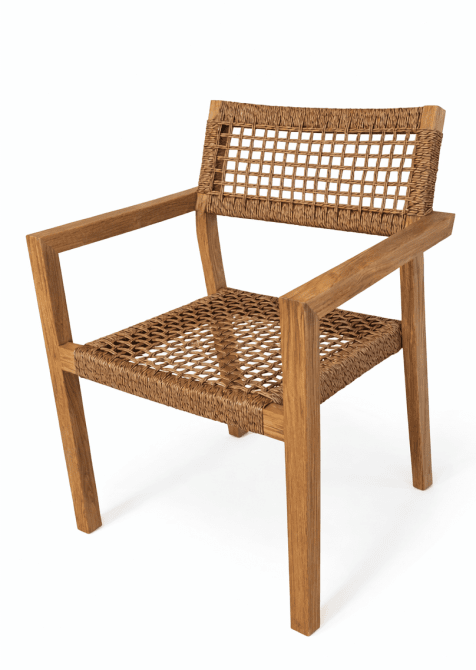 Stapelstol - teak och konstrotting