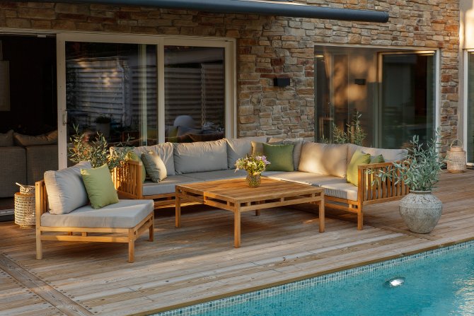 Stort garbo soffbord - soffbord i teak