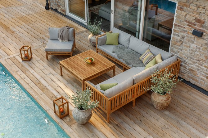 Stort garbo soffbord - soffbord i teak