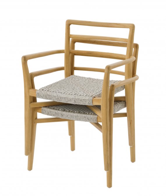 Stol i teak - stapelstol