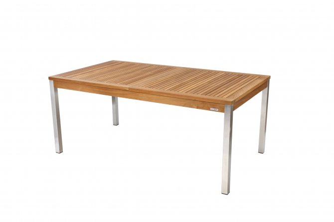 Praga bord - bord i teak och rostfritt stål