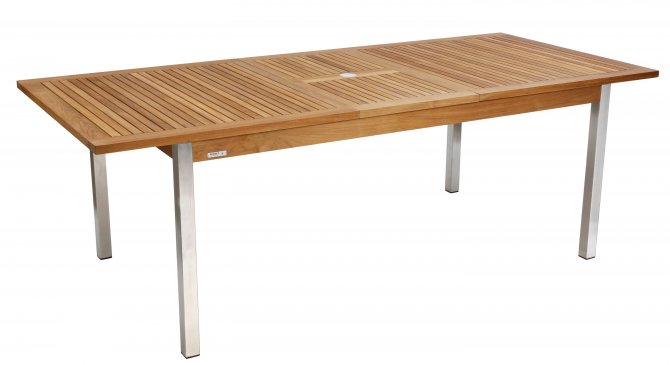 Praga bord - bord i teak och rostfritt stål