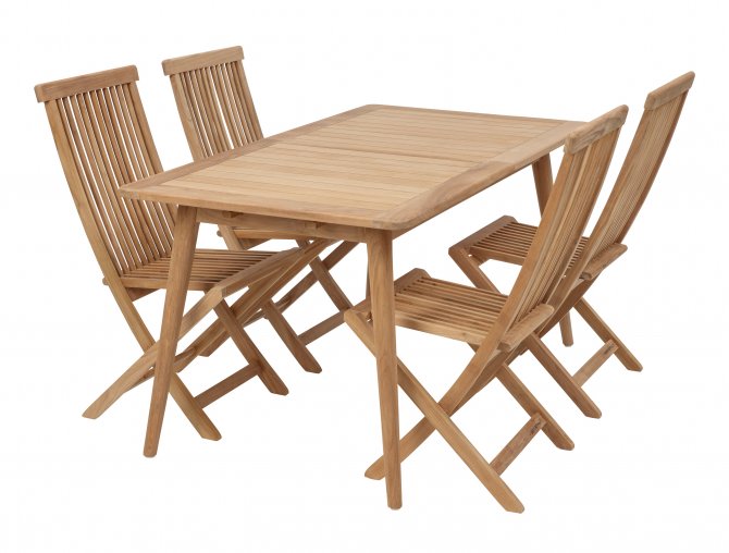 Sandro bord med tranvik stol - matbord och matstol i teak