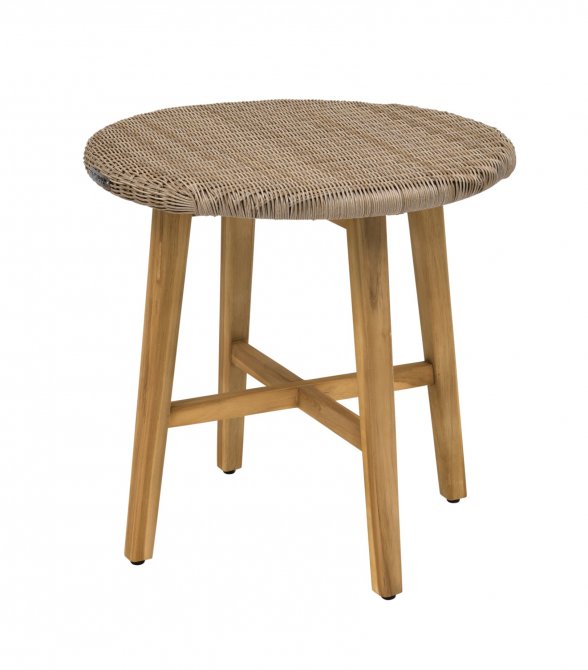 soffbord i teak och konstrotting
