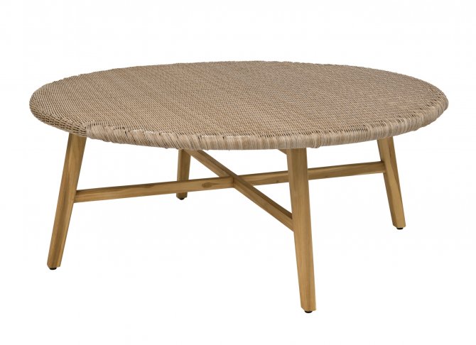 soffbord i teak och konstrotting