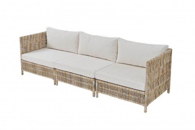 Vreta 3-sits soffa ash brown - stomme i konstrotting och dyna i sunbrella